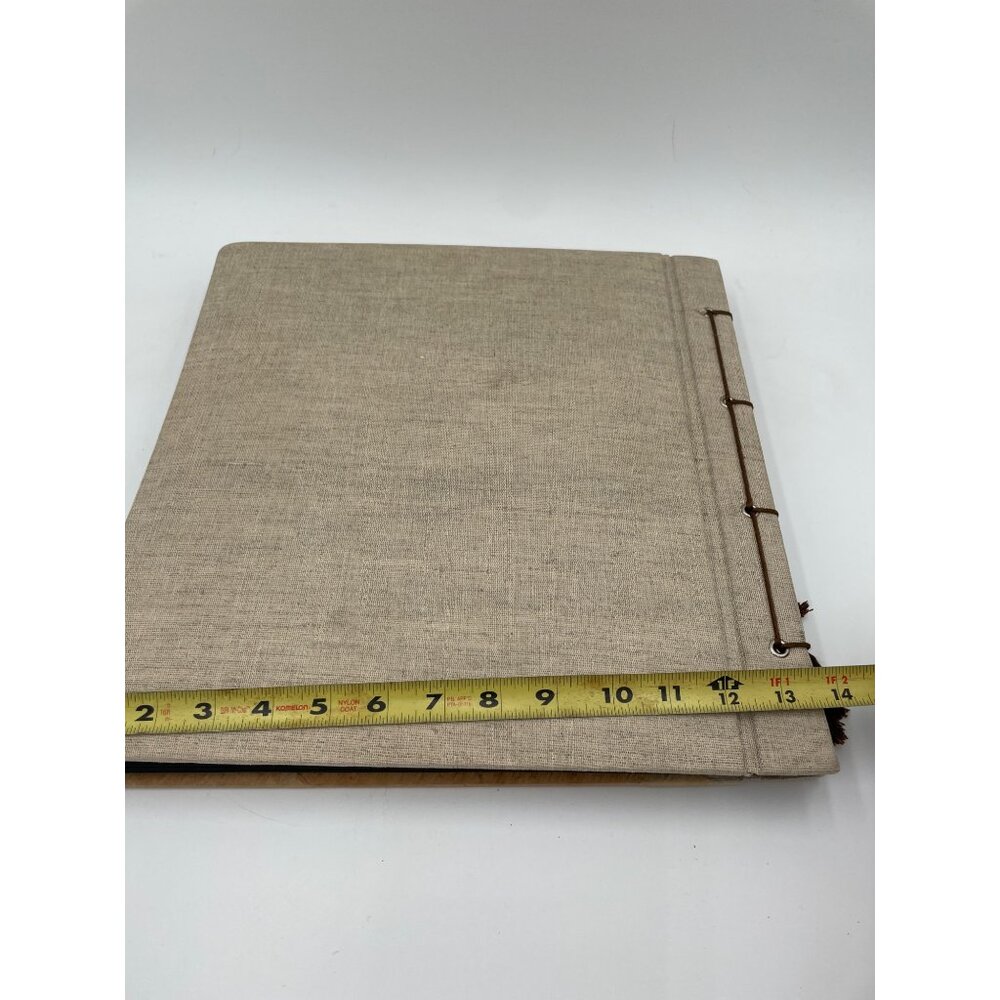 Vintage Baby In Red Photo Album  27 Black Pages & Vellum Inserts Used Linen Spin - Picture 10 of 12